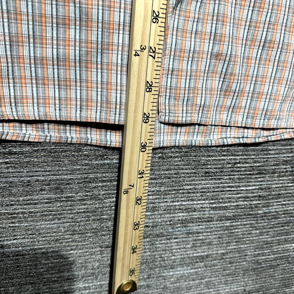 Columbia XCO Button Up Shirt Men's XL Orange Plaid Short Sleeve - Picture 8 of 12